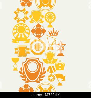 Seamless pattern with trophy and awards in flat design style Stock Vector