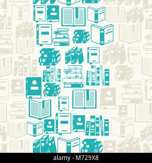 Seamless pattern with books in flat design style Stock Vector