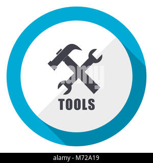 Tools blue flat design web icon Stock Photo - Alamy