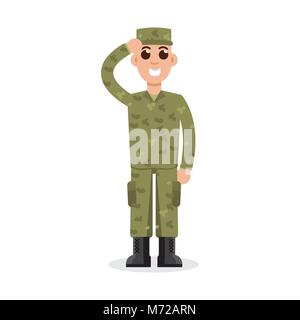 Man US Army soldiers  in camouflage.  Vector illustration. Stock Vector