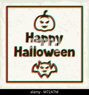 Happy halloween greeting card with effect overlay Stock Vector