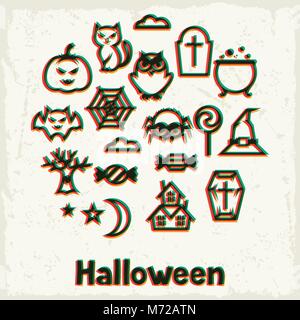 Happy halloween greeting card with effect overlay Stock Vector
