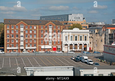 Southampton Dock, Red Funnel Ferry Terminal, Car Park, Hampshire, England, Stock Photo