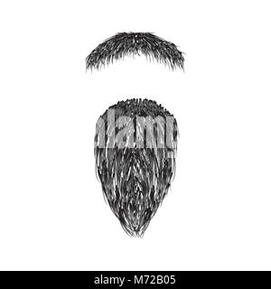 Realistic Beard  isolated on white background vector illustration. Stock Vector