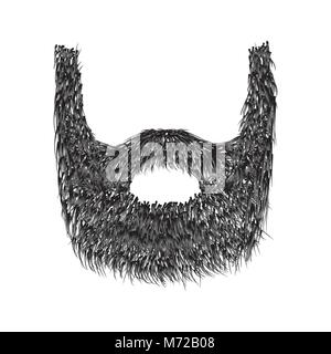 Realistic Beard  isolated on white background vector illustration. Stock Vector