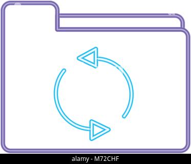 neon line file folder loading data information Stock Vector Image & Art ...