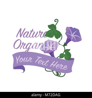 Colorful watercolor texture vector nature botanic garden flower banner puprle morning glory flower Stock Vector