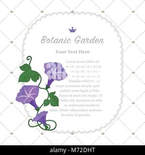 Colorful watercolor texture vector nature botanic garden memo frame morning glory Stock Vector