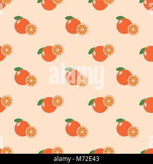 Seamless background image colorful tropical fruit citrus orange Stock Vector