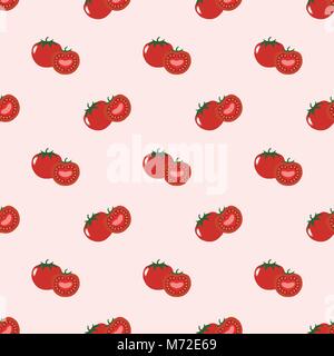 Seamless background image colorful tropical fruit tomato Stock Vector