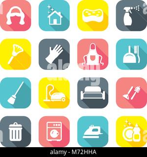 Maid Icons Flat Design Stock Vector