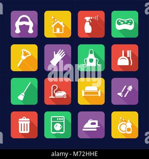 Maid Icons Flat Design Stock Vector