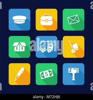 Mail Man Icons Flat Design Stock Vector