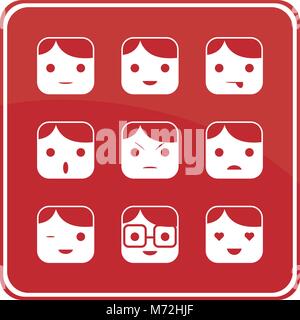 Male Face Expression Icons Stock Vector