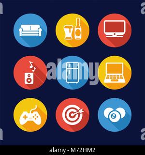Man Favorite Activities Icons Flat Design Stock Vector Image & Art - Alamy