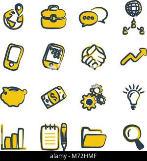 Manager Icons Freehand 2 Color Stock Vector