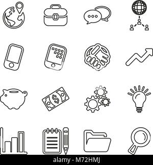 Manager Icons Thin Line Vector Illustration Set Stock Vector