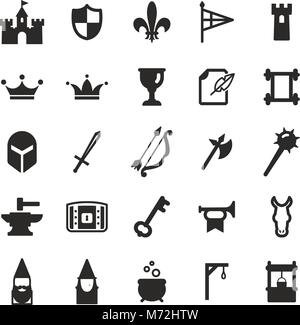 Medieval Castle Icons Stock Vector