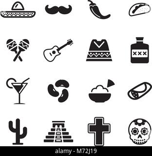 Mexican Culture Icons Stock Vector