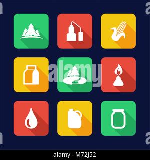 Moonshine Icons Flat Design Stock Vector