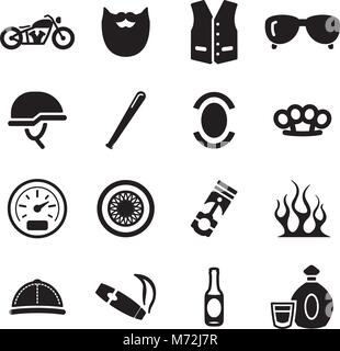 Motorcycle Club Icons Stock Vector