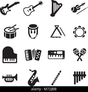 Musical Instruments Icons Stock Vector