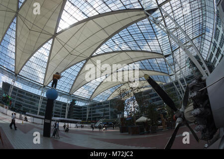 Airport MUC Franz Josef Strauss in Munich, Bavaria, Germany Stock Photo