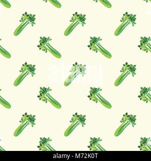 Seamless background image colorful vegetable food ingredient celery Stock Vector