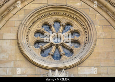 rosette gothic window on Cathedral   Luxembourg Stock Photo
