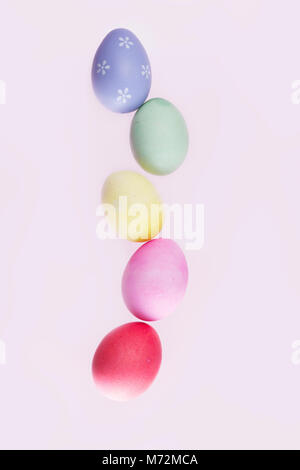 Easter scene with colored eggs Stock Photo