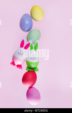 Easter scene with colored eggs Stock Photo