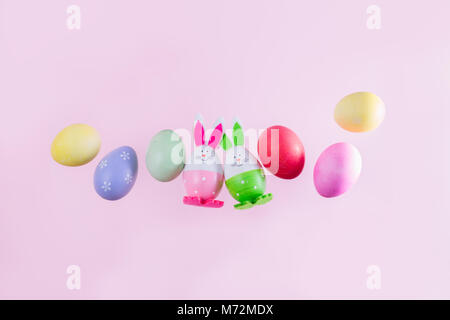 Easter scene with colored eggs Stock Photo
