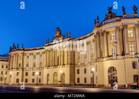 Old historic building at the Unter den Linden boulevard in Berlin at night Stock Photo