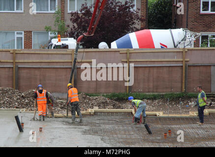 Preparing the Foundations  for ECO domestic dwellings Stock Photo