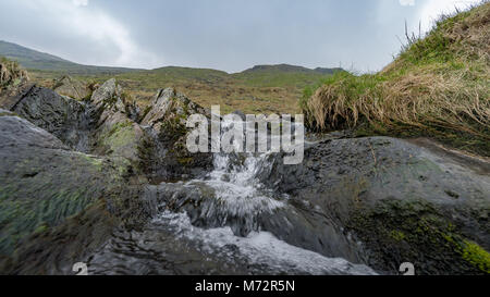 Small river waterfall in Kirkstone Pass, Lake District Stock Photo