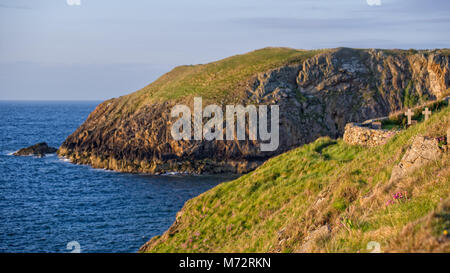 Cemetery on a cliff on the Anglesey Coastline Stock Photo