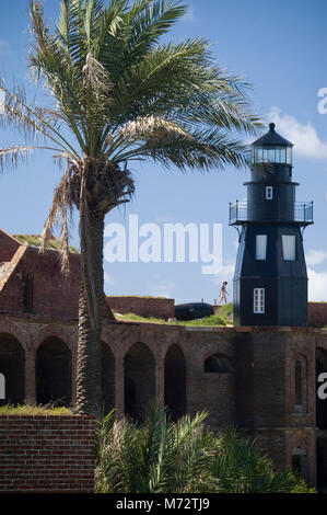 Fort Jefferson Harbor Light . Stock Photo