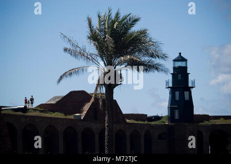 Fort Jefferson Harbor Light . Stock Photo