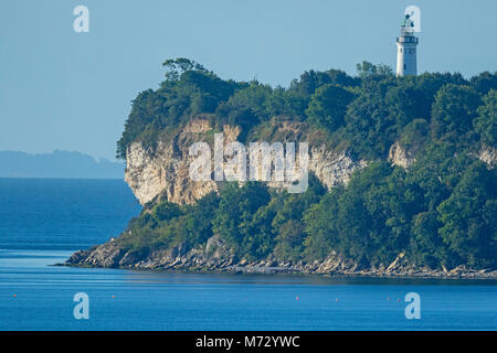 Stevns Klint was admitted to UNESCO's World Heritage List in 2014, by Stevns Lighthouse Stock Photo