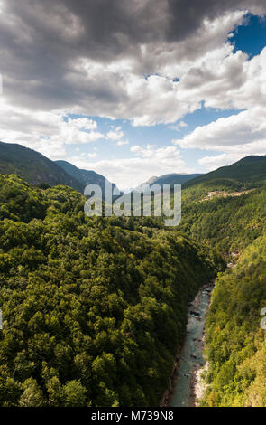 amazing landscape of the Tara river gorge in summer near the brigde Stock Photo