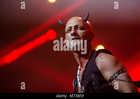 Norway, Bergen - April 29, 2019. The German eurodance group 666 performs a live concert during the We Love the 90’s show at Bergenshallen in Bergen. (Photo credit: Gonzales Photo - Jarle H. Moe). Stock Photo