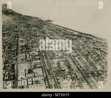 An aerial view of the southern part of Chicago in 1925, showcasing the ...