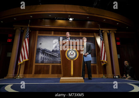 Washington, District Of Columbia, USA. 8th Mar, 2018. United States Senator RICHARD BLUMENTHAL (D-CT) speaks with reporters during a press conference to discuss efforts to write legislation concerning risk protection orders on Capitol Hill in Washington, DC Credit: Alex Edelman/ZUMA Wire/Alamy Live News Stock Photo