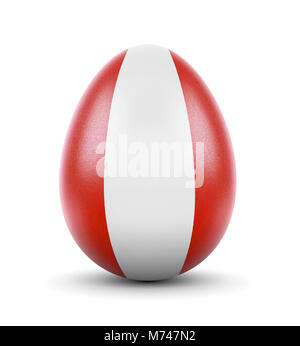 High quality realistic rendering of an glossy egg with the flag of Peru.(series) Stock Photo