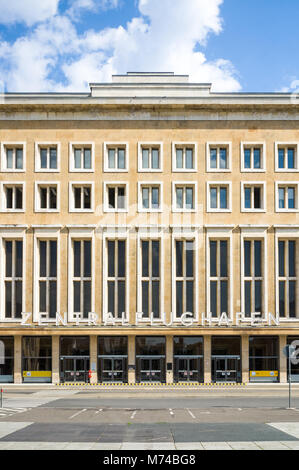 Berlin, Germany - July 23, 2014: Since Tempelhof airport closed in 2008, it hosts fairs and became an emergency refugee shelter in 2015. Stock Photo