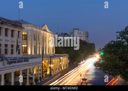 Yangon (Rangoon): Myanmar National Airlines building, Strand Hotel, Colonial Quarter, Yangon Region, Myanmar (Burma) Stock Photo