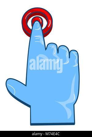 Finger click on white background. Hand cursor signs. Stock Vector