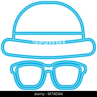 classic hat and glasses fashion men Stock Vector