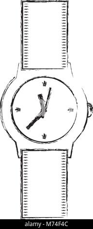 classic analog mens wrist watch time accessory Stock Vector