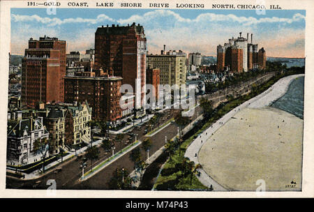 Gold Coast, Lake Shore Drive Looking North, Chicago, Illinois (NBY 416005) Stock Photo